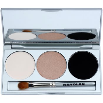 

Kryolan Basic Eyes палетка тіней з дзеркальцем та аплікатором відтінок Smokey Sand 7,5 гр