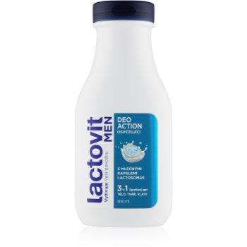 Lactovit deo action gel de duș pentru bărbați 3 in 1