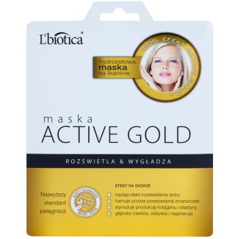 

L'biotica Masks Active Gold гідрогелева тканинна маска для розгладження та роз'яснення шкіри 25 гр