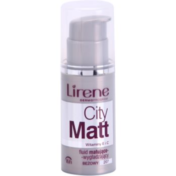 Lirene City Matt matující fluidní make-up s vyhlazujícím efektem odstín 207 Beige 30 ml