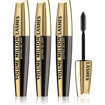L’oréal paris volume million lashes extra black mascara pentru volum și alungire black (3 pc) culoare