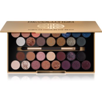 Makeup revolution fortune favours the brave paleta farduri de ochi cu oglindă si aplicator