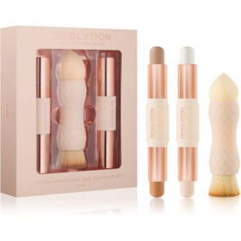 Makeup Revolution Crème Highlight And Contour Kit set cosmetice Fair