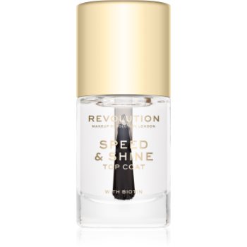 Makeup revolution speed & shine lac de unghii cu uscare rapida translucid