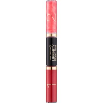 

Max Factor Lipfinity Colour and Gloss стійка помада та блиск для губ 2 в 1 відтінок 560 Radiant Red 2x3 мл