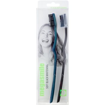 

Megasmile Black Whitening Soft зубна щітка з активованим вугіллям для чутливих зубів 2 кс