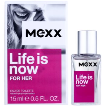 Mexx Life is Now for Her eau de toilette pentru femei 15 ml