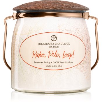 Milkhouse candle co. creamery rake, pile, leap! lumânare parfumată butter jar