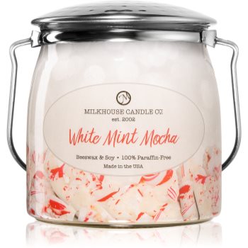 Milkhouse Candle Co. Creamery White Mint Mocha lumânare parfumată Butter Jar