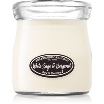 Milkhouse candle co. creamery white sage & bergamot lumânare parfumată cream jar