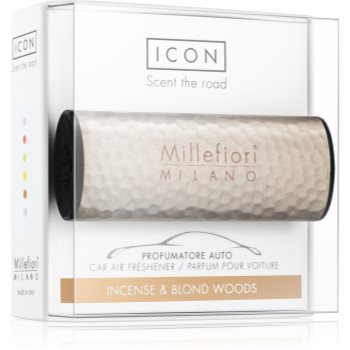 Millefiori icon incense & blond wood parfum pentru masina hammered metal
