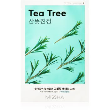 Missha airy fit tea tree masca de celule cu efect de curatare si reimprospatare pentru piele sensibila