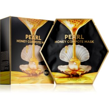 Missha honey compote mask pearl mască de iluminare și revitalizare 5 bucati