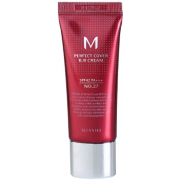 Missha M Perfect Cover BB krém s velmi vysokou UV ochranou malé balení odstín No. 27 Honey Beige SPF 42/PA+++ 20 ml
