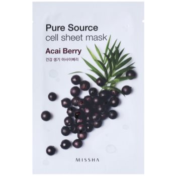 

Missha Pure Source тканинна маска для обличчя з відновлюючим ефектом Acai Berry 21 гр