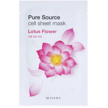 

Missha Pure Source зволожуюча та заспокоююча тканинна маска для обличя Lotus Flower 21 гр