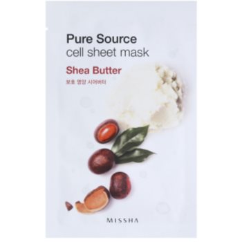 

Missha Pure Source тканинна маска для обличчя з екстра зволожуючим та поживним ефектом Shea Butter 21 гр