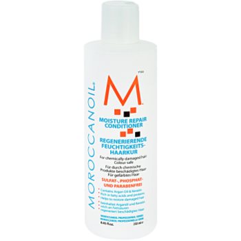 Fotografie Moroccanoil Moisture Repair kondicionér pro poškozené, chemicky ošetřené vlasy bez sulfátů a parabenů 250 ml