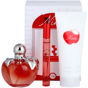 

Nina Ricci Nina подарунковий набір ХV Туалетна вода 80 ml + туалетна вода roll-on 10 ml + Молочко для тіла 100 ml