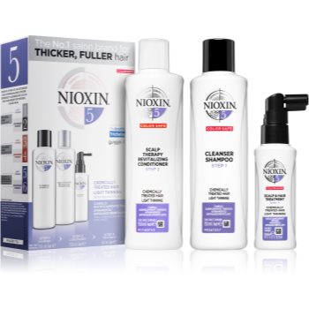 Nioxin System 5 Color Safe Chemically Treated Hair Light Thinning set de cosmetice (pentru par moderat sau semnificativ e subtire, tratat sau netratat chimic) unisex