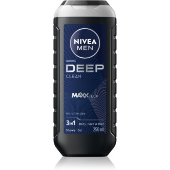 Nivea men deep gel de dus pentru față, corp și păr