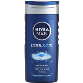 Nivea men cool kick gel de dus pe fata , corp si par