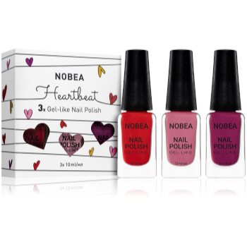 Nobea heartbeat set de lacuri de unghii crimson red culoare