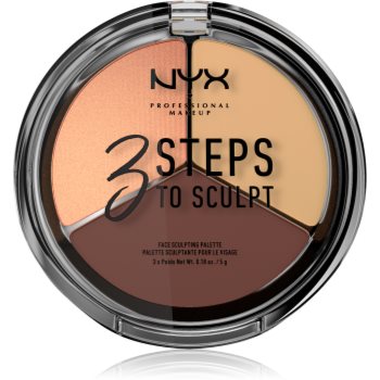 NYX Professional Makeup 3 Steps To Sculpt Patela pentru conturul fetei imagine