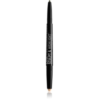 Nyx professional makeup sculpt & highlight creion dermatograf cu două capete pentru sprâncene