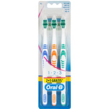 

Oral B 1-2-3 Classic CareClassic Care зубні щіточки medium 3 шт Blue & Orange & Green