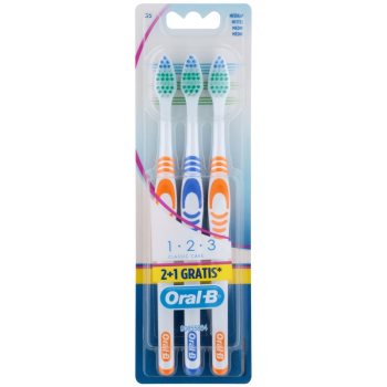 Oral B 1-2-3 Classic Care periuta de dinti Medium 3 pc