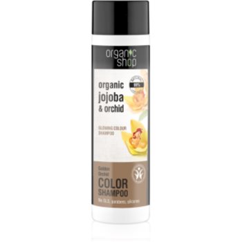 Organic shop organic jojoba & orchid sampon pentru netezire pentru a evidentia culoarea parului