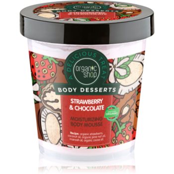 Organic shop body desserts strawberry & chocolate spuma de corp cu efect de hidratare