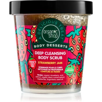 Organic shop body desserts strawberry jam peeling curatare profunda pentru corp