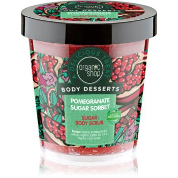 Organic shop body desserts pomegranate exfoliant din zahăr, pentru înviorare pentru corp