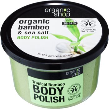 Organic shop organic bamboo & sea salt exfoliant energizant pentru corp