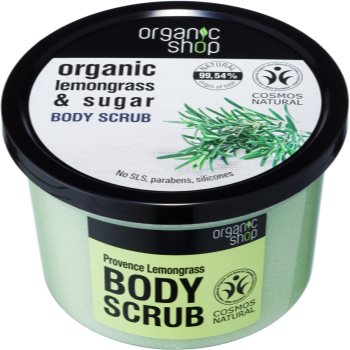 Organic shop organic lemongrass & sugar crema delicata pentru exfoliere pentru corp