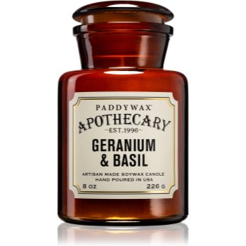 Paddywax Apothecary Geranium & Basil lumânare parfumatã imagine