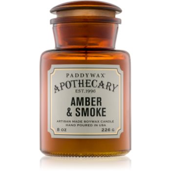Paddywax apothecary amber & smoke lumânare parfumată
