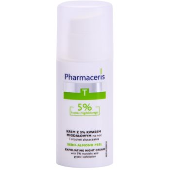 Pharmaceris T-Zone Oily Skin Sebo-Almond Peel crema de noapte pentru curatare si regenerativa pentru uniformizarea culorii pielii