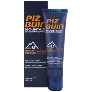 Fotografie Piz Buin Mountain ochranný krém na obličej a balzám na rty 2 v 1 SPF 15 20 ml