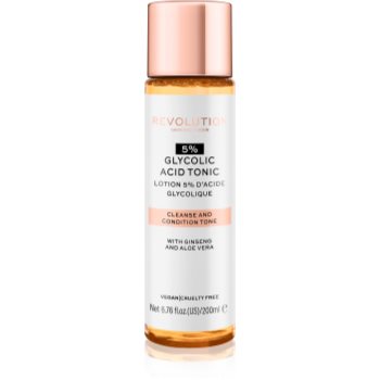 Revolution skincare 5% glycolic acid tonic tonic pentru curățarea tenului cu aha acizi