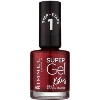 

Rimmel Super Gel By Kate Гелевий лак для нігтів без використання UV/ LED лампи відтінок 044 Rock n Sparkle 12 мл