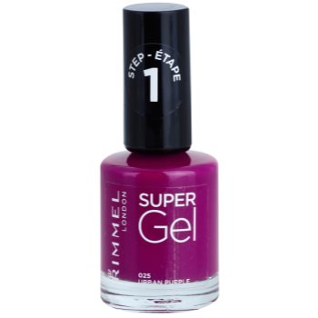 

Rimmel Super Gel Step 1 Гелевий лак для нігтів без використання UV/ LED лампи відтінок 025 Urban Purple 12 мл
