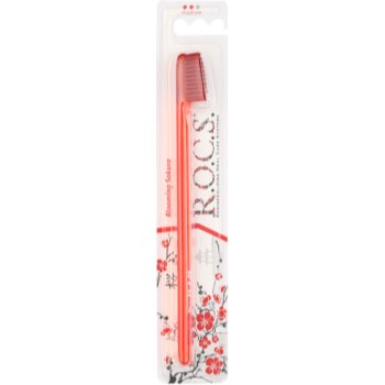 

R.O.C.S. Blooming Sakura Professional зубна щітка середньої жорсткості Red & Red