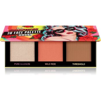 Rude cosmetics nofilter 3d face palette patela pentru conturul fetei