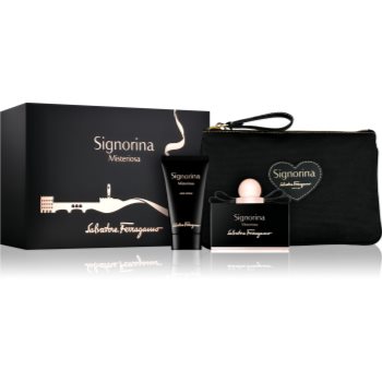 

Salvatore Ferragamo Signorina Misteriosa подарунковий набір ІІ Парфумована вода 100 ml + Молочко для тіла 50 ml + сумочка
