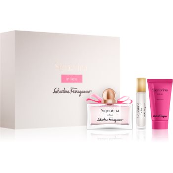 

Salvatore Ferragamo Signorina in Fiore подарунковий набір III Туалетна вода 100 ml + туалетна вода roll-on 10 ml + Молочко для тіла 50 ml