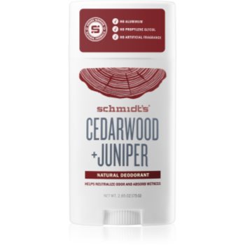Schmidt's cedarwood + juniper deodorant fără conținut săruri de aluminiu