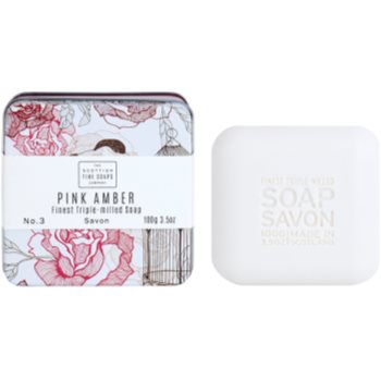 Scottish fine soaps pink amber săpun de lux în borcan de metal